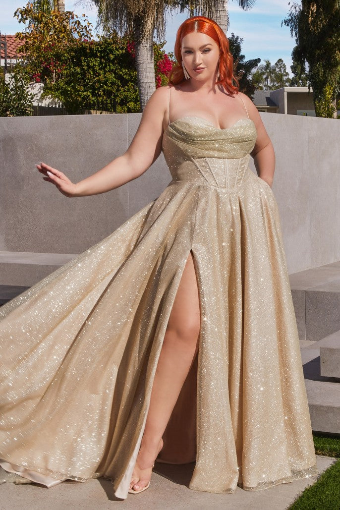 gold plus size dress